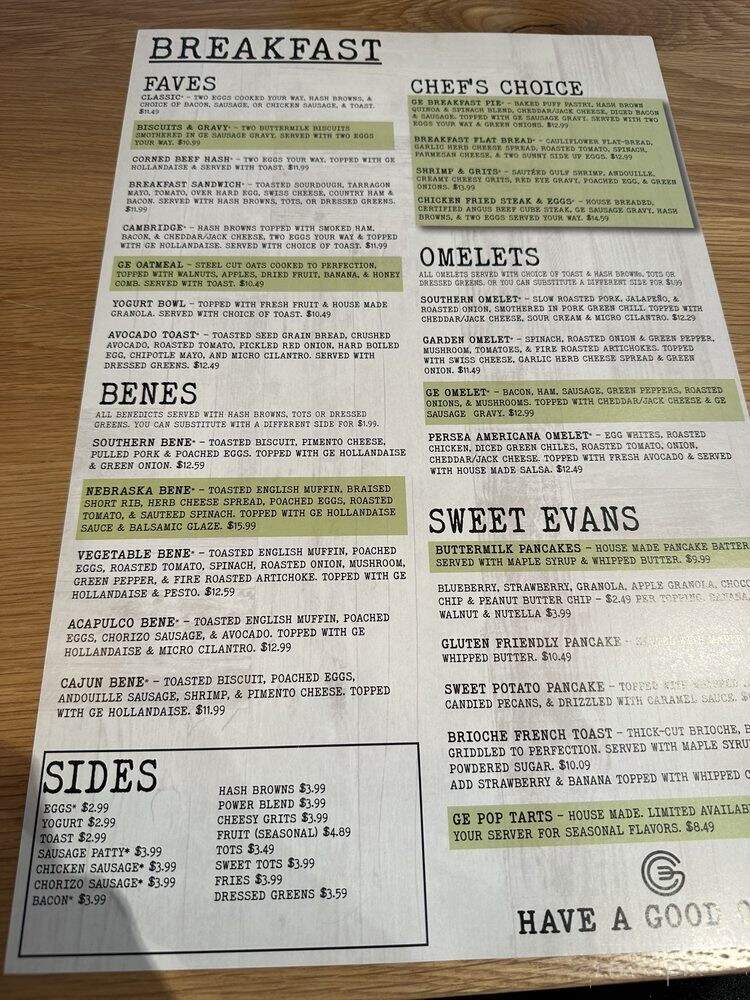Good Evans Breakfast & Lunch - Omaha, NE menu_pic