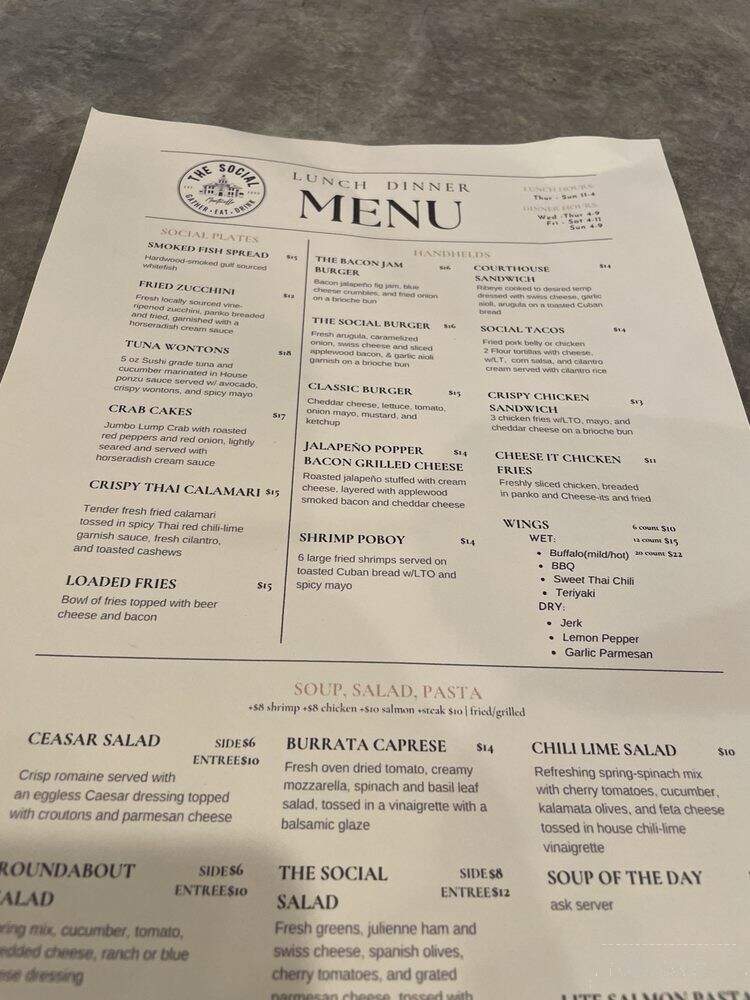 The Social - Monticello, FL menu_pic