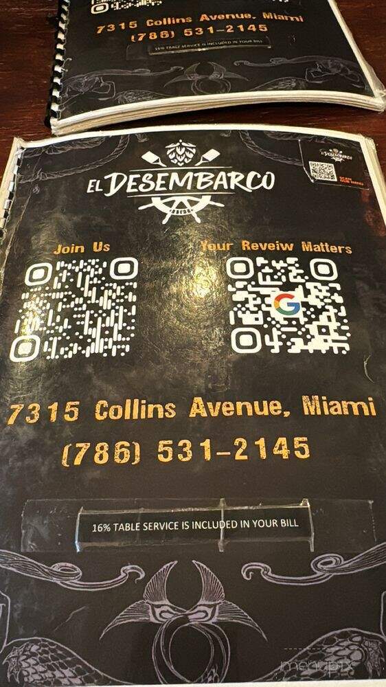 El Desembarco - Miami Beach, FL menu_pic