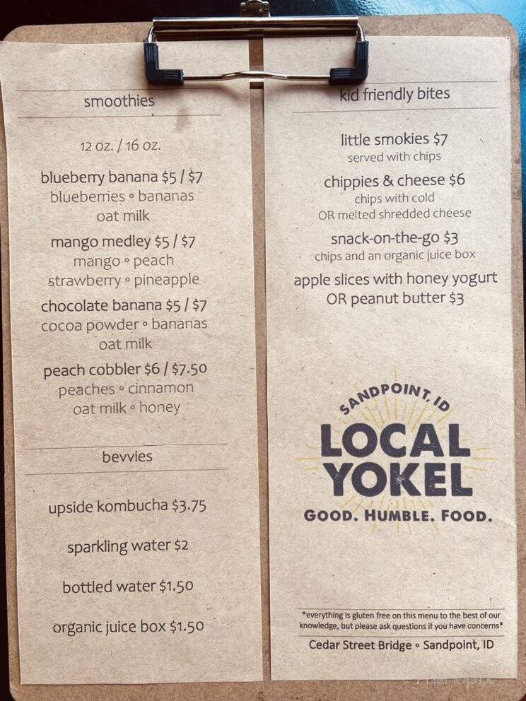 Local Yokel - Sandpoint, ID menu_pic