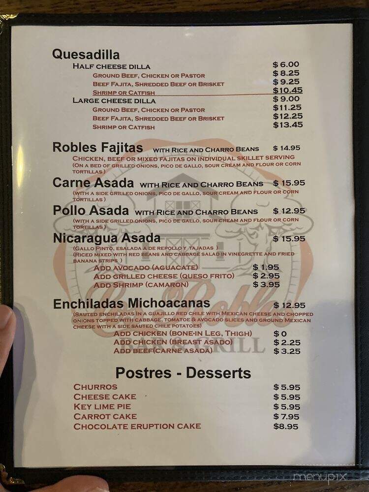 Los Robles Bar and Grill - Houston, TX menu_pic