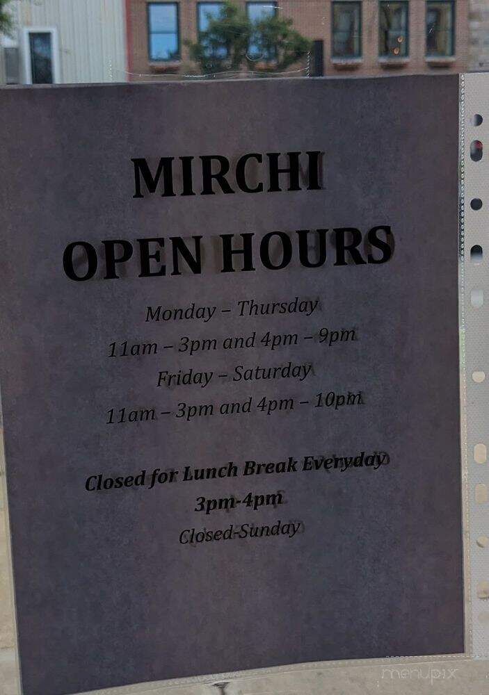Mirchi - Hamilton, OH menu_pic