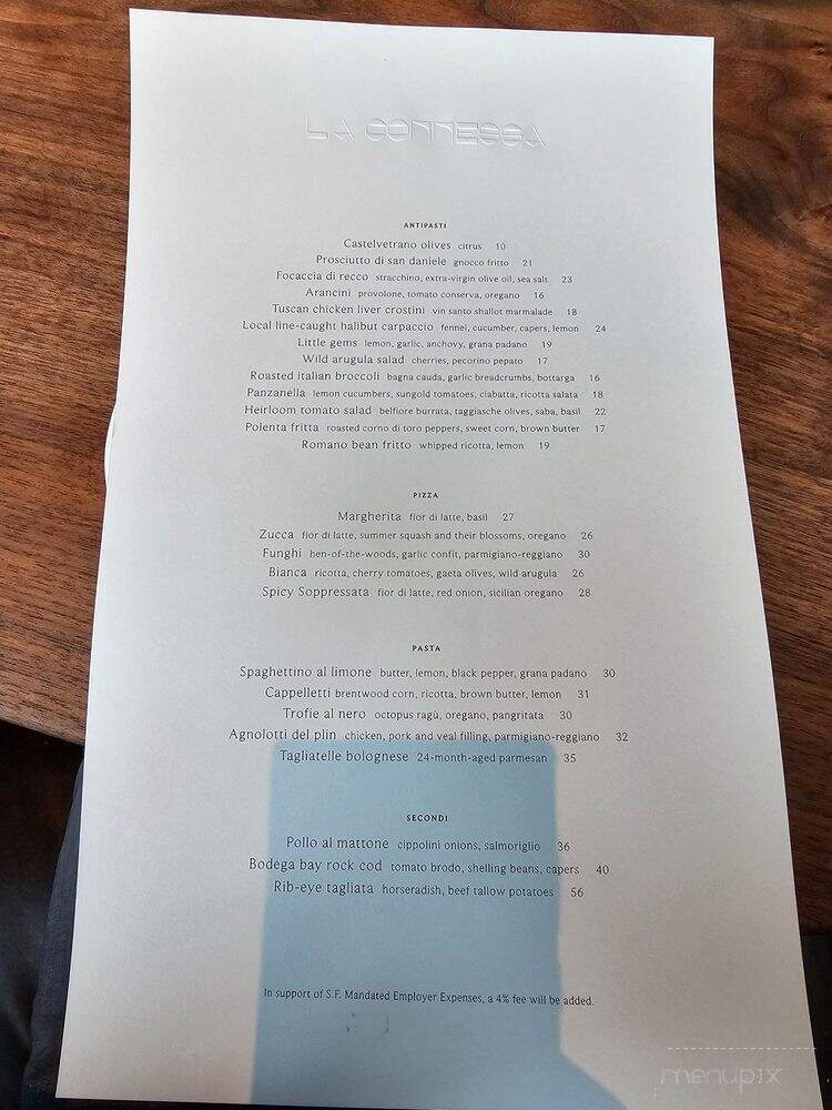 La Connessa - San Francisco, CA menu_pic