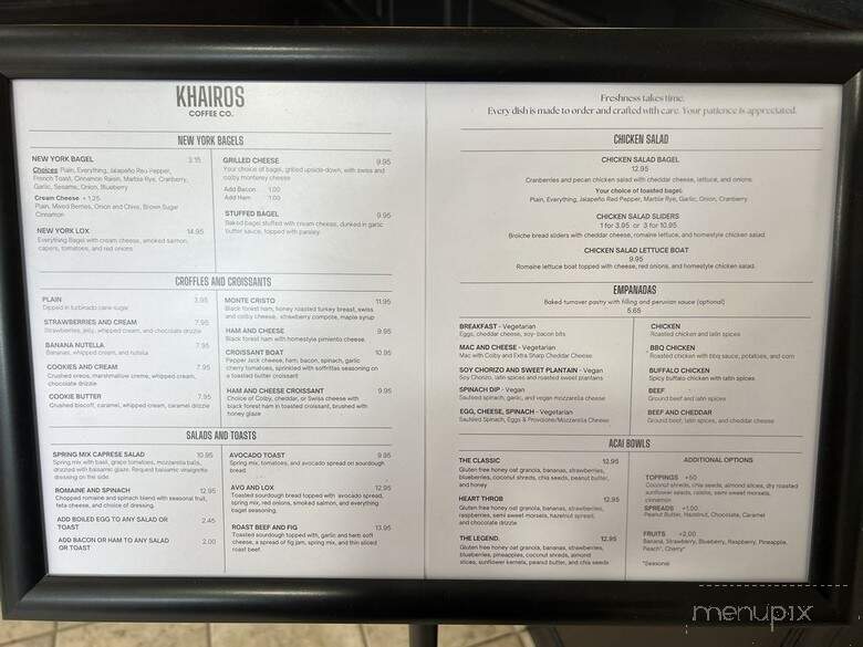 Khairos Coffee - Clarksville, TN menu_pic