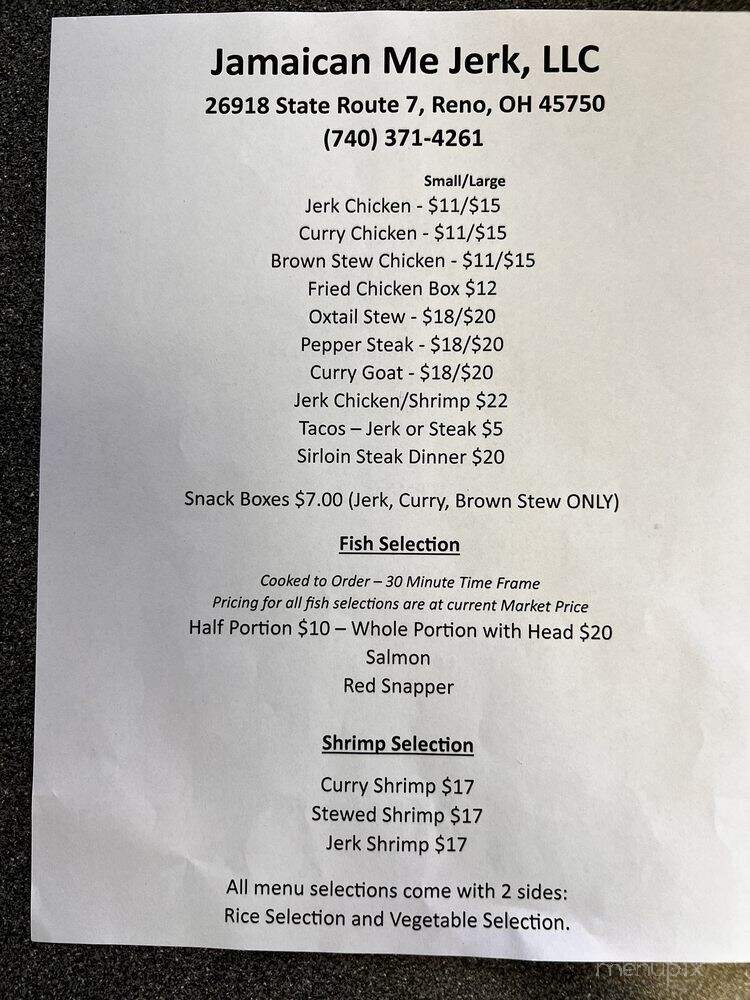 Jamaican Me Jerk - Marietta, OH menu_pic