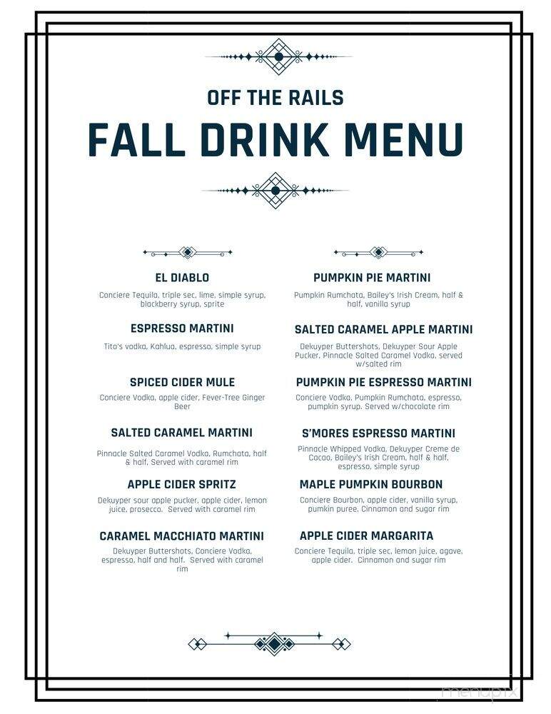 Off the Rails Sports Bar & Lounge - Hammond, LA menu_pic