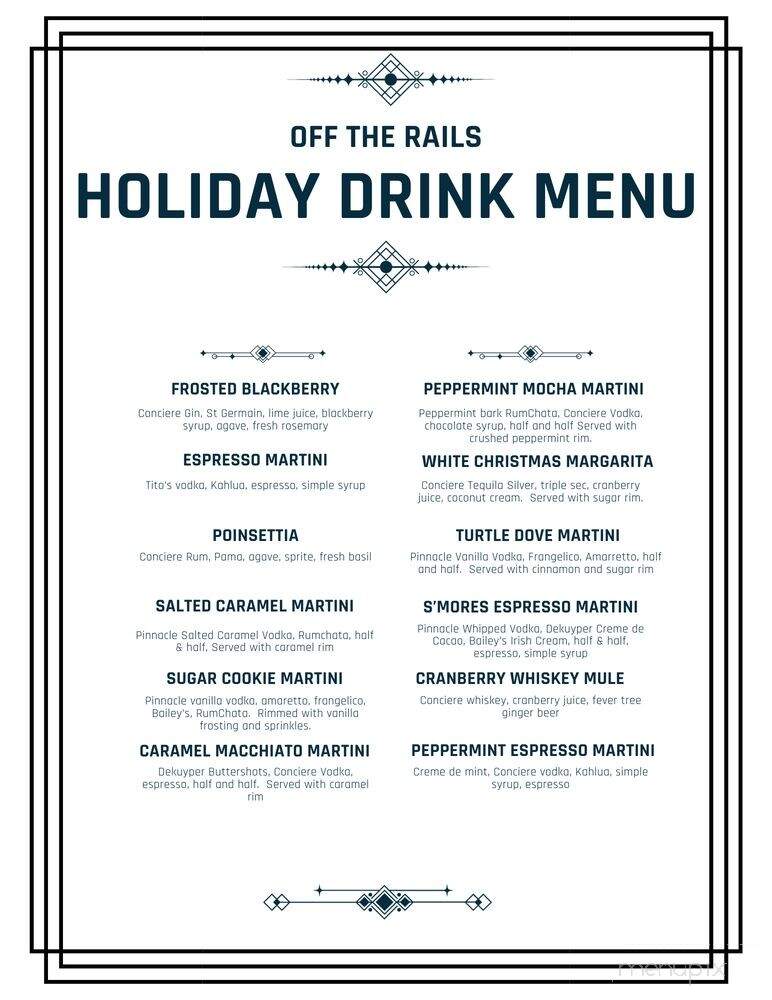 Off the Rails Sports Bar & Lounge - Hammond, LA menu_pic