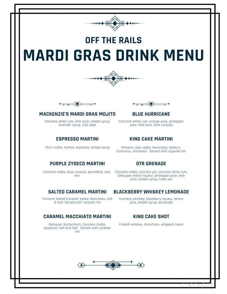 Off the Rails Sports Bar & Lounge - Hammond, LA menu_pic