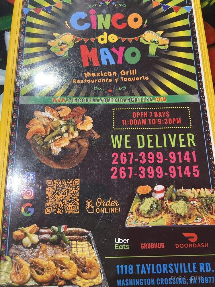 Cinco De Mayo Restaurant - Washington Crossing, PA menu_pic