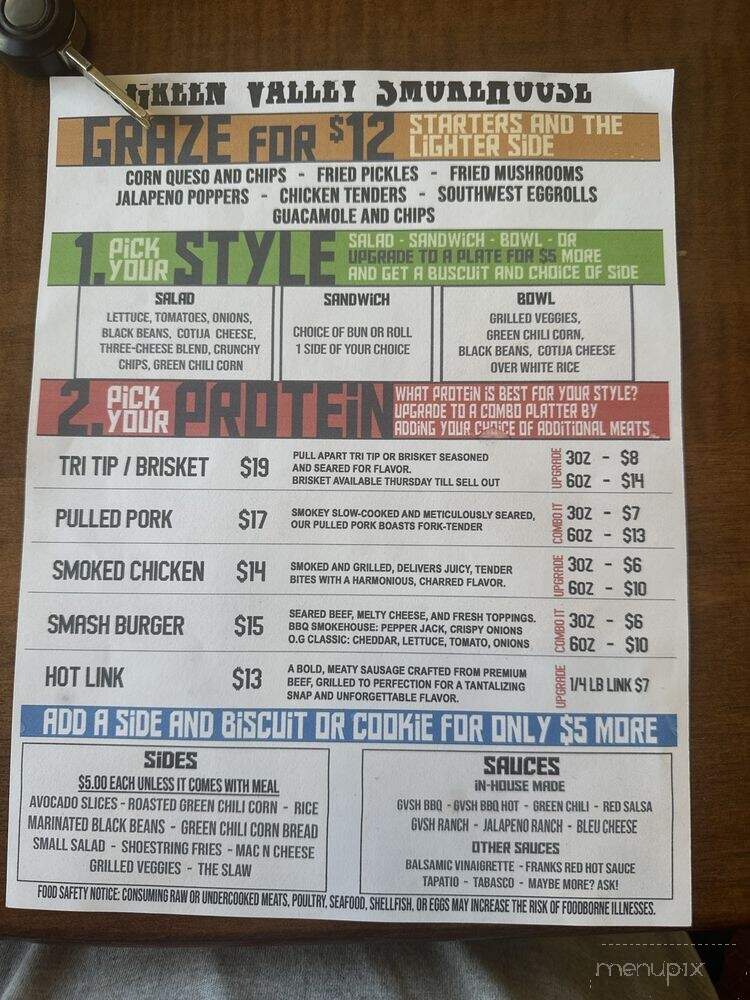Green Valley Smokehouse - Green Valley, CA menu_pic