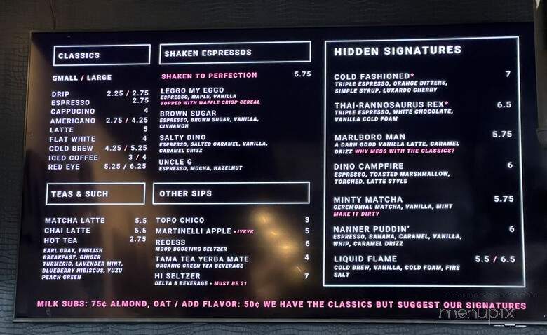 Hidden Grounds Coffee - Wilmington, NC menu_pic
