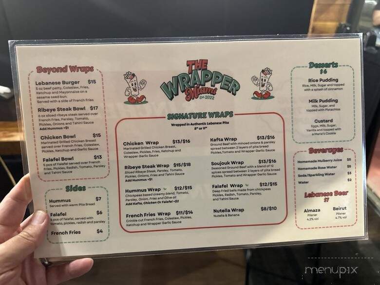 The Wrapper Miami - Miami Beach, FL menu_pic