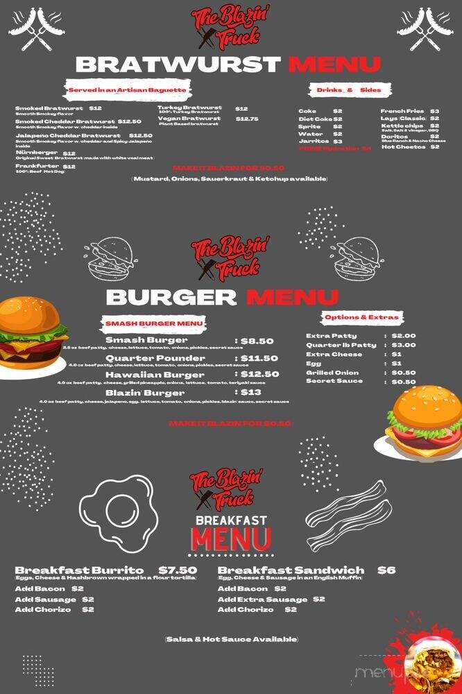 The Blazin Truck - Newport Beach, CA menu_pic