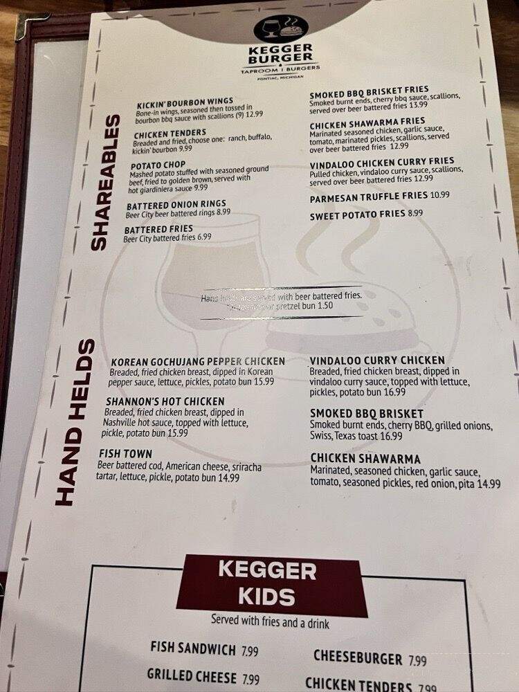 Kegger Burger - Pontiac, MI menu_pic