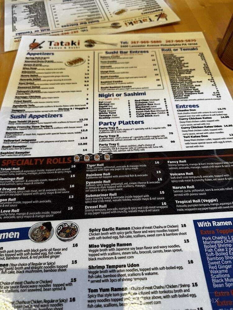 Tataki Ramen & Sushi - Philadelphia, PA menu_pic
