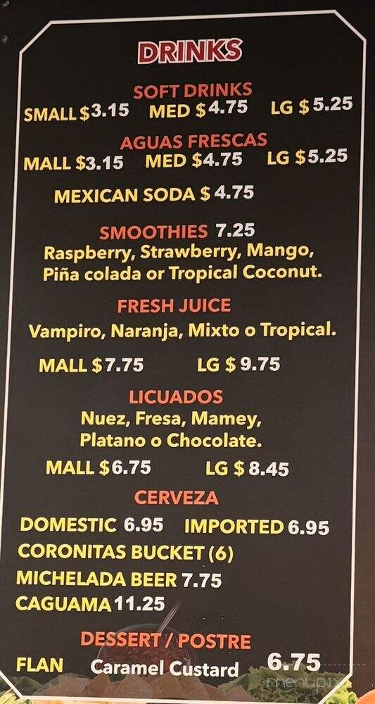Los Inmortales Taqueria - Sacramento, CA menu_pic