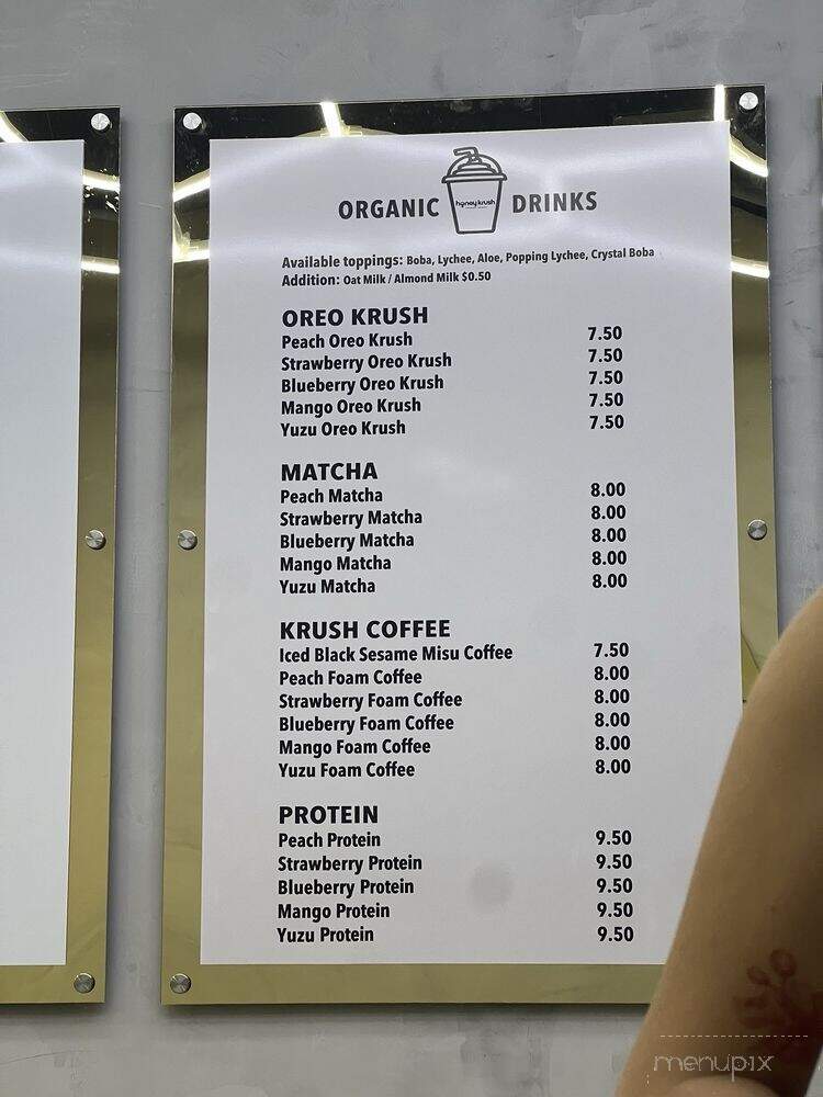 Honey Krush - Los Angeles, CA menu_pic