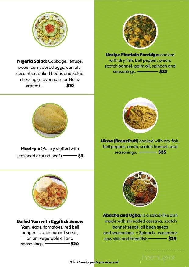 Nayo's African Cuisine - Chicago, IL menu_pic