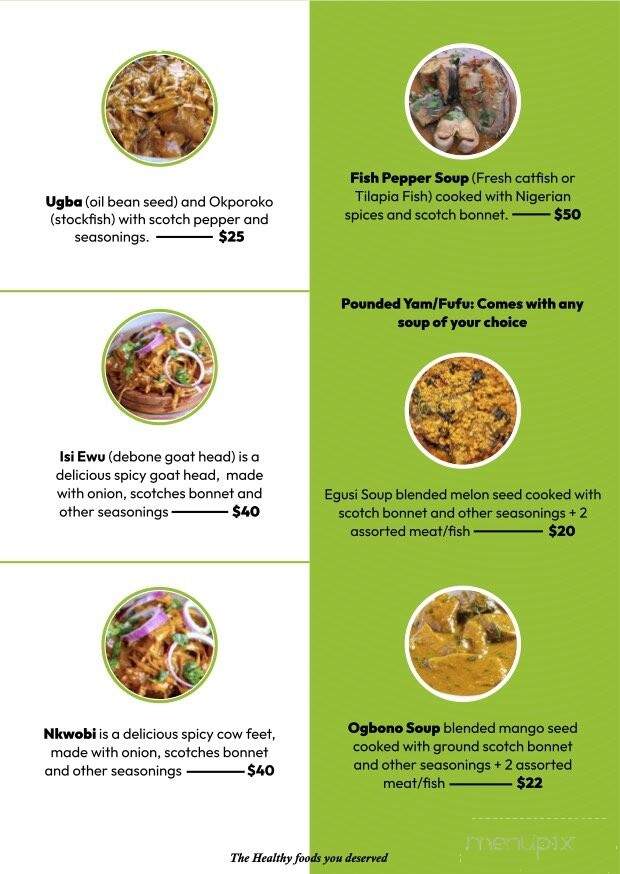 Nayo's African Cuisine - Chicago, IL menu_pic