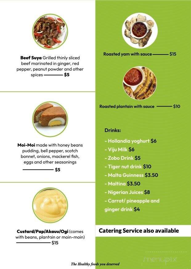 Nayo's African Cuisine - Chicago, IL menu_pic