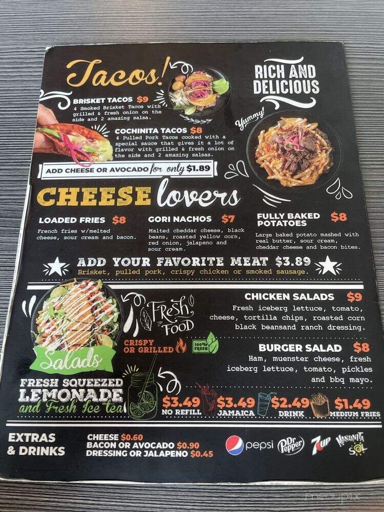 Gorilla Smoke and Grill - Laredo, TX menu_pic