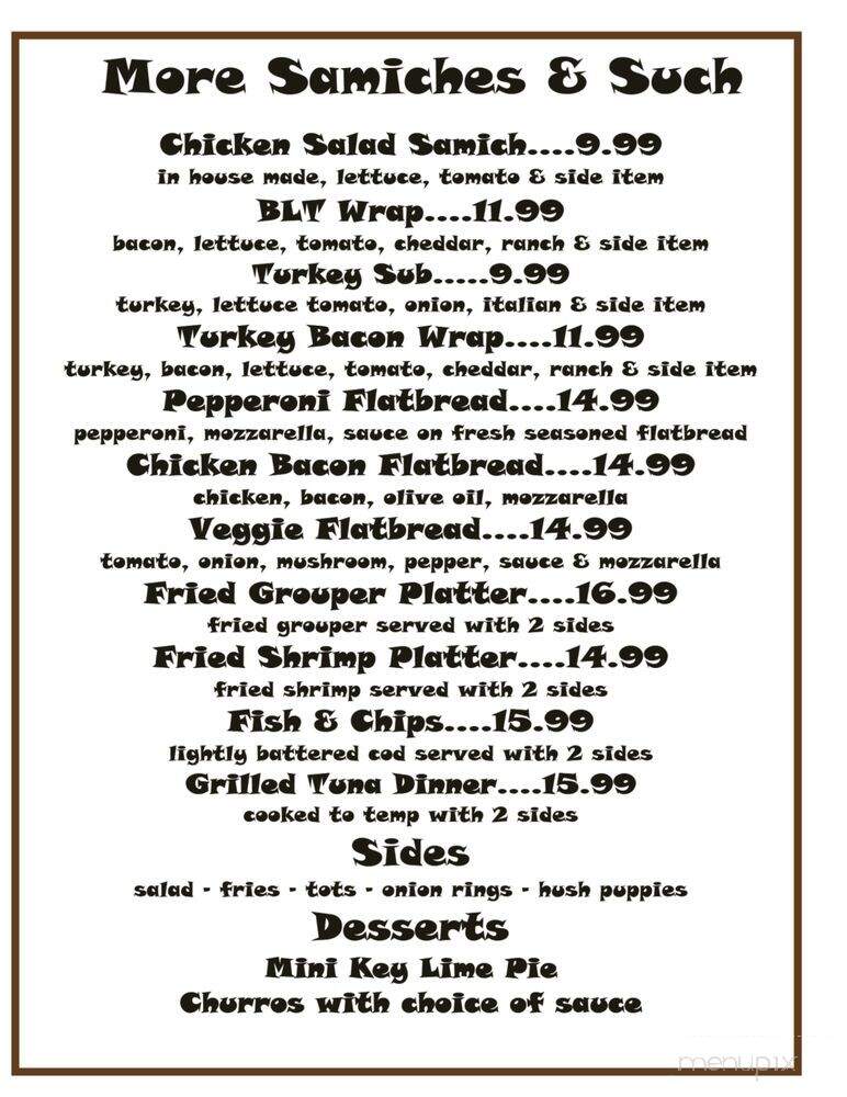 Aarrr Pirate Bar & Grill - North Topsail Beach, NC menu_pic