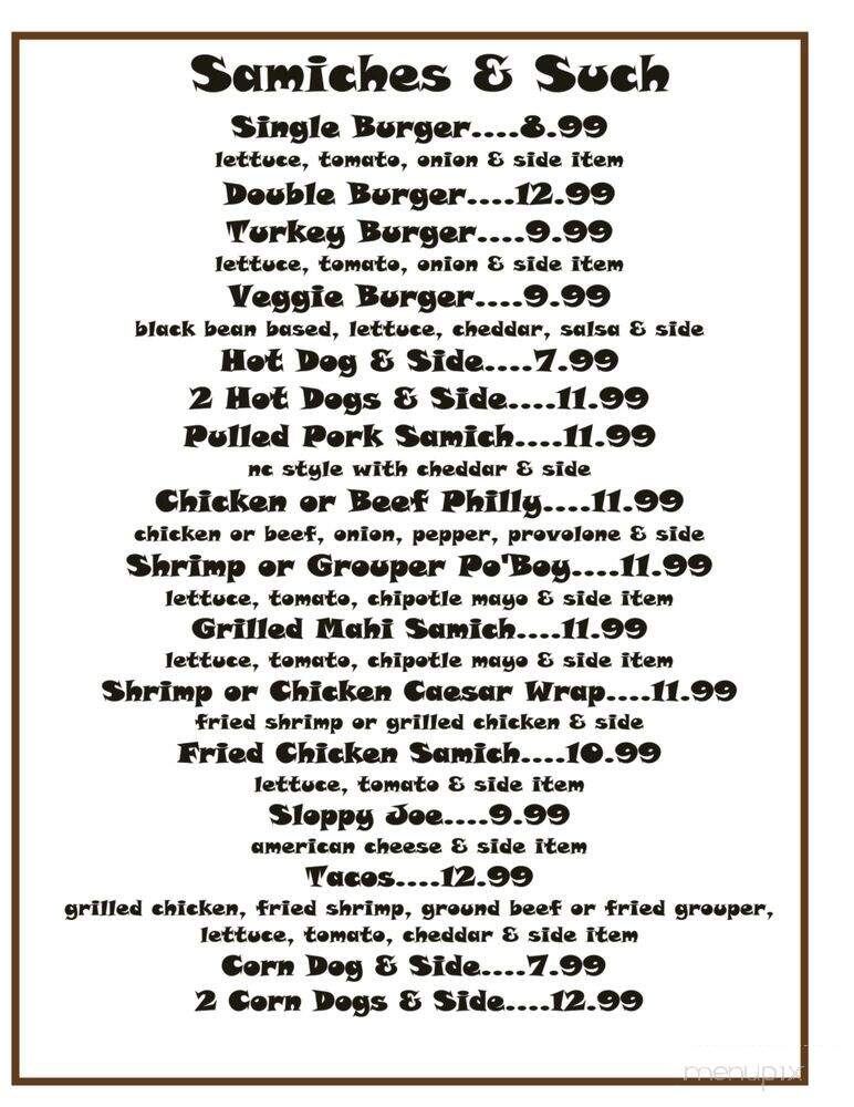 Aarrr Pirate Bar & Grill - North Topsail Beach, NC menu_pic