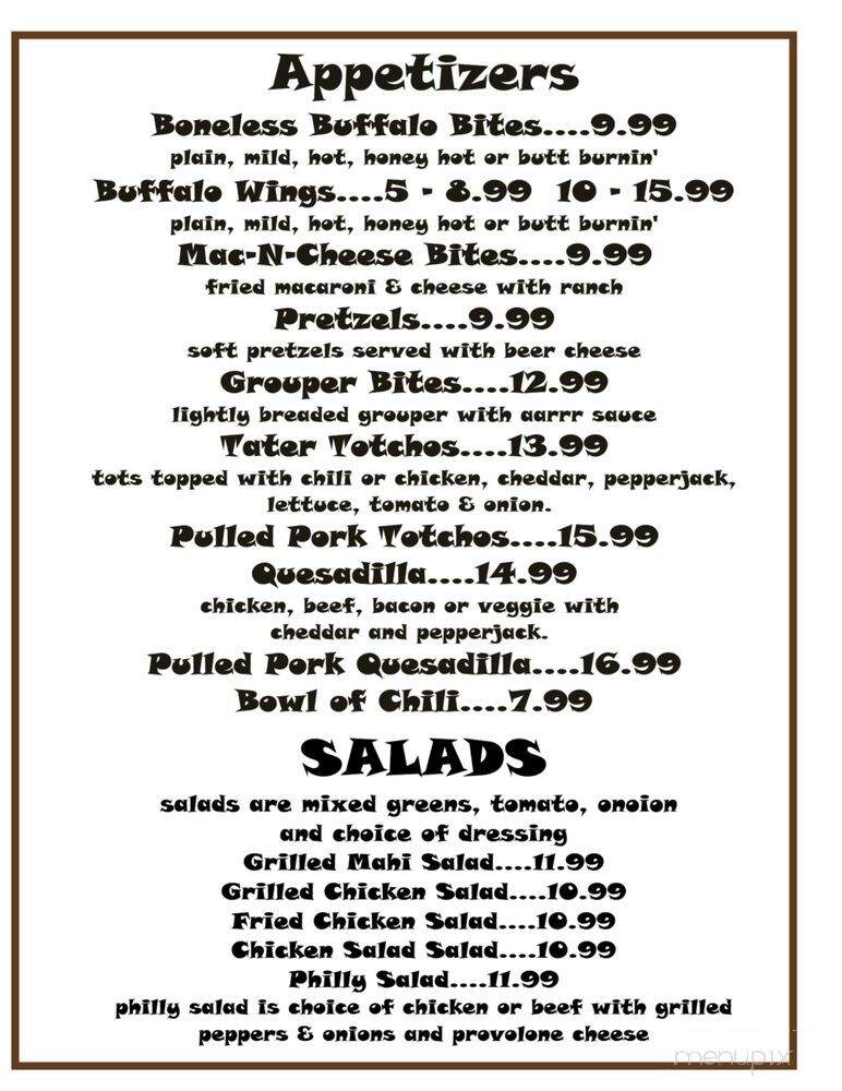 Aarrr Pirate Bar & Grill - North Topsail Beach, NC menu_pic