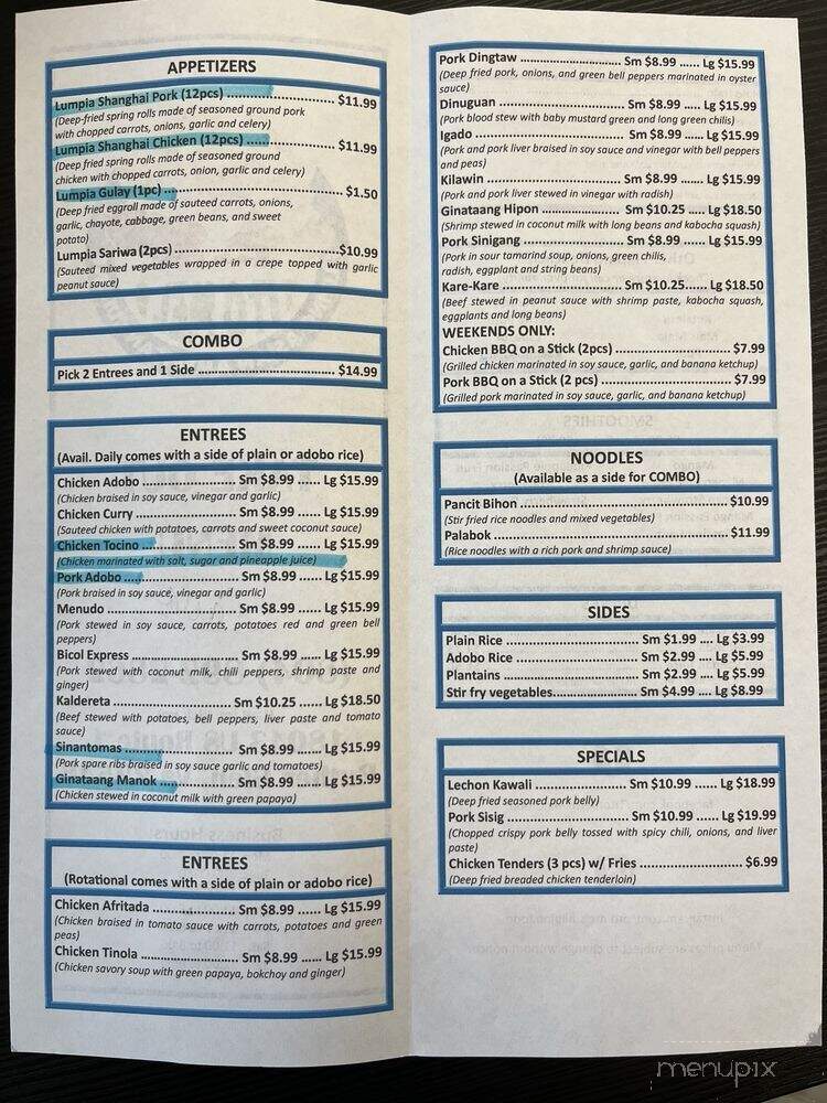 Tito Mel's Filipino Food - Ruther Glen, VA menu_pic