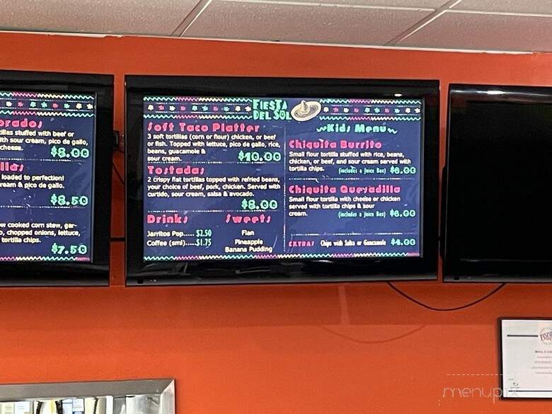Fiesta Del Sol - Kelowna, BC menu_pic