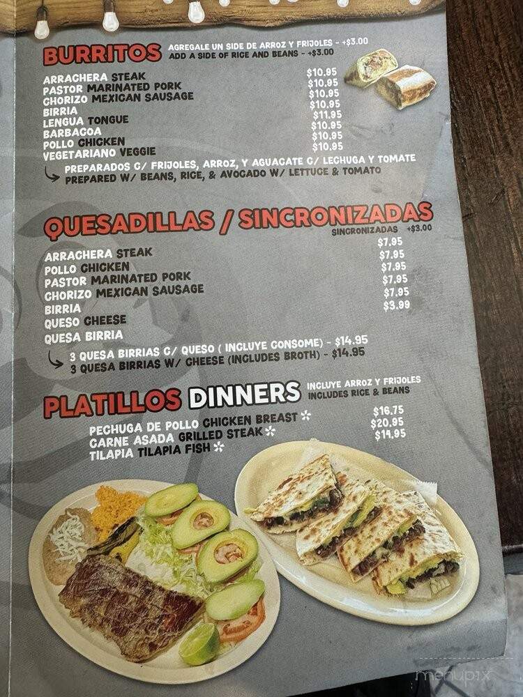 Esparza's Tacos - Chicago, IL menu_pic
