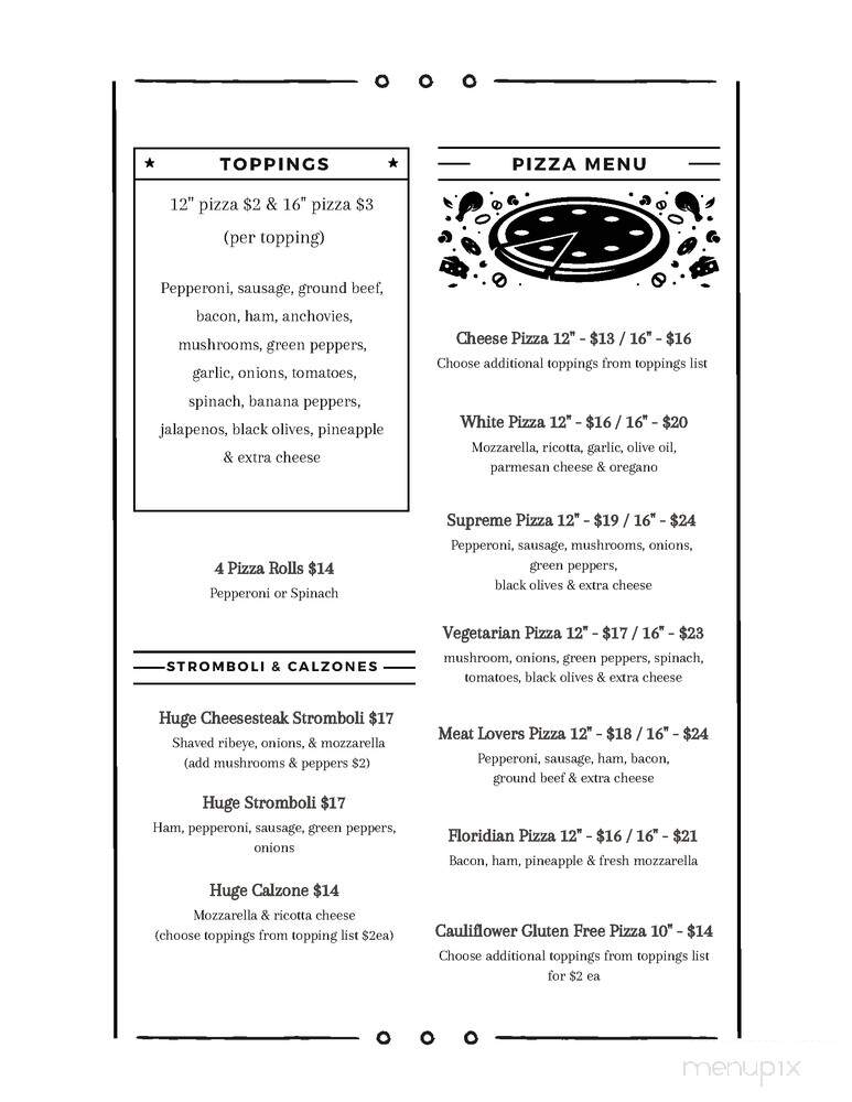 Nonne's Italian Restaurant & Sports Bar - Port Orange, FL menu_pic