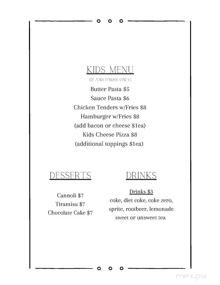 Nonne's Italian Restaurant & Sports Bar - Port Orange, FL menu_pic