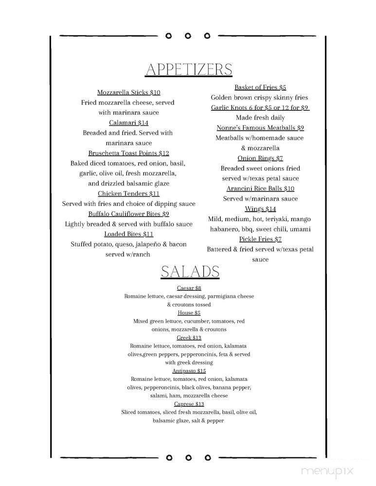 Nonne's Italian Restaurant & Sports Bar - Port Orange, FL menu_pic