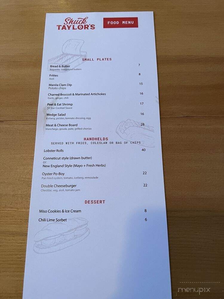 Shuck Taylor's - Victoria, BC menu_pic