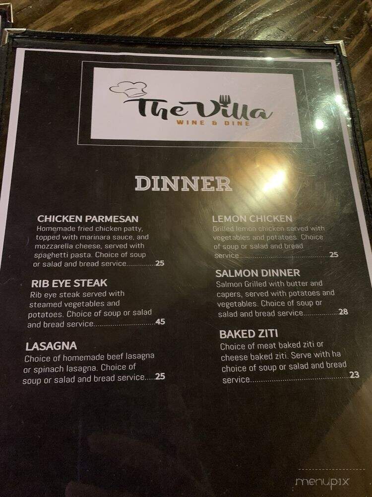 The Villa - Twain Harte, CA menu_pic