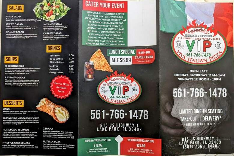 Saucy Street Pizza Wings & More - Lake Park, FL menu_pic