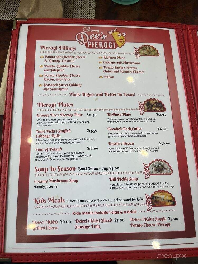 Granny Dee's Pierogi - Ennis, TX menu_pic