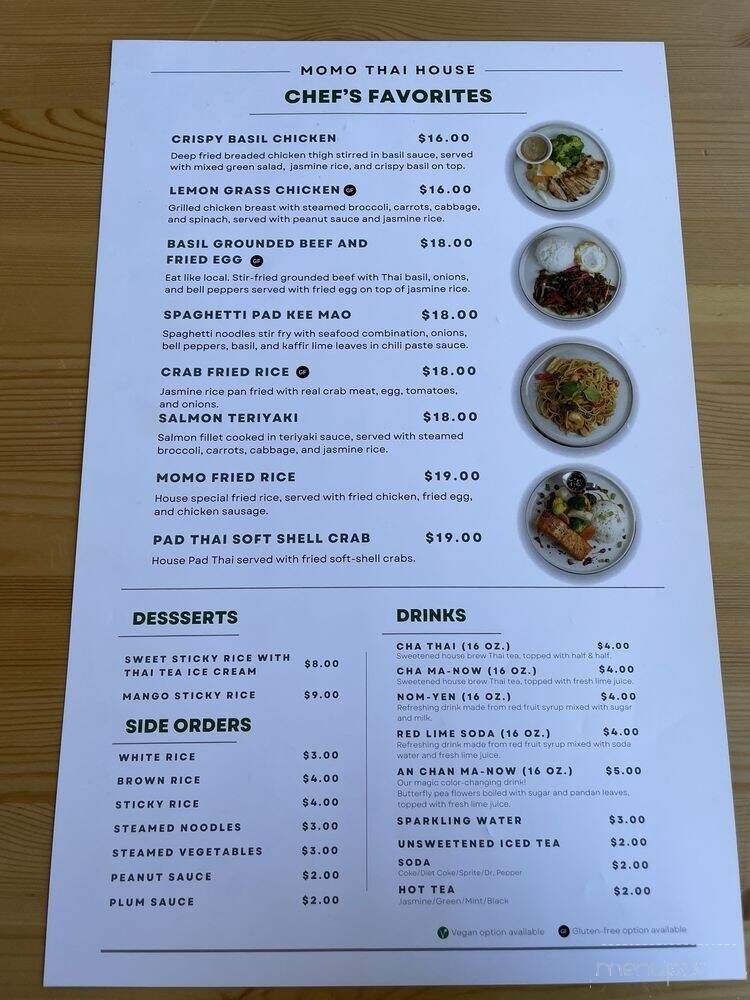 MoMo Thai House - Tigard, OR menu_pic