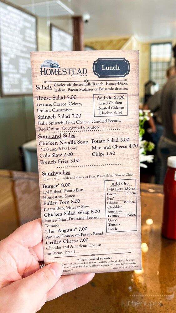 Homestead Kitchen - Reidsville, NC menu_pic