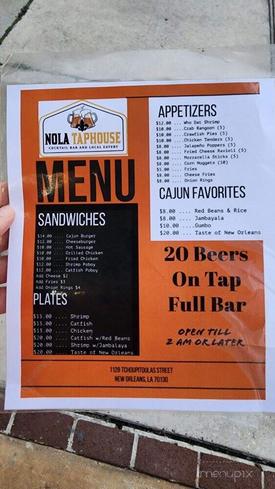 NOLA Taphouse - New Orleans, LA menu_pic