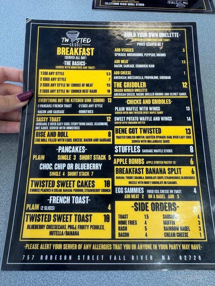 Twisted Griddle - Fall River, MA menu_pic