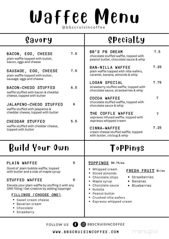 BB's Cruisin' Coffee - Payette, ID menu_pic