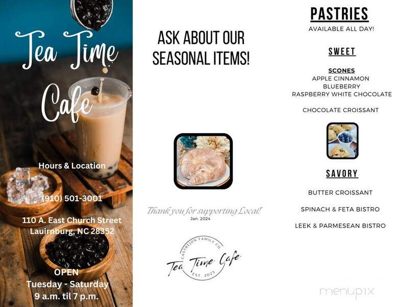 Tea Time Cafe - Laurinburg, NC menu_pic