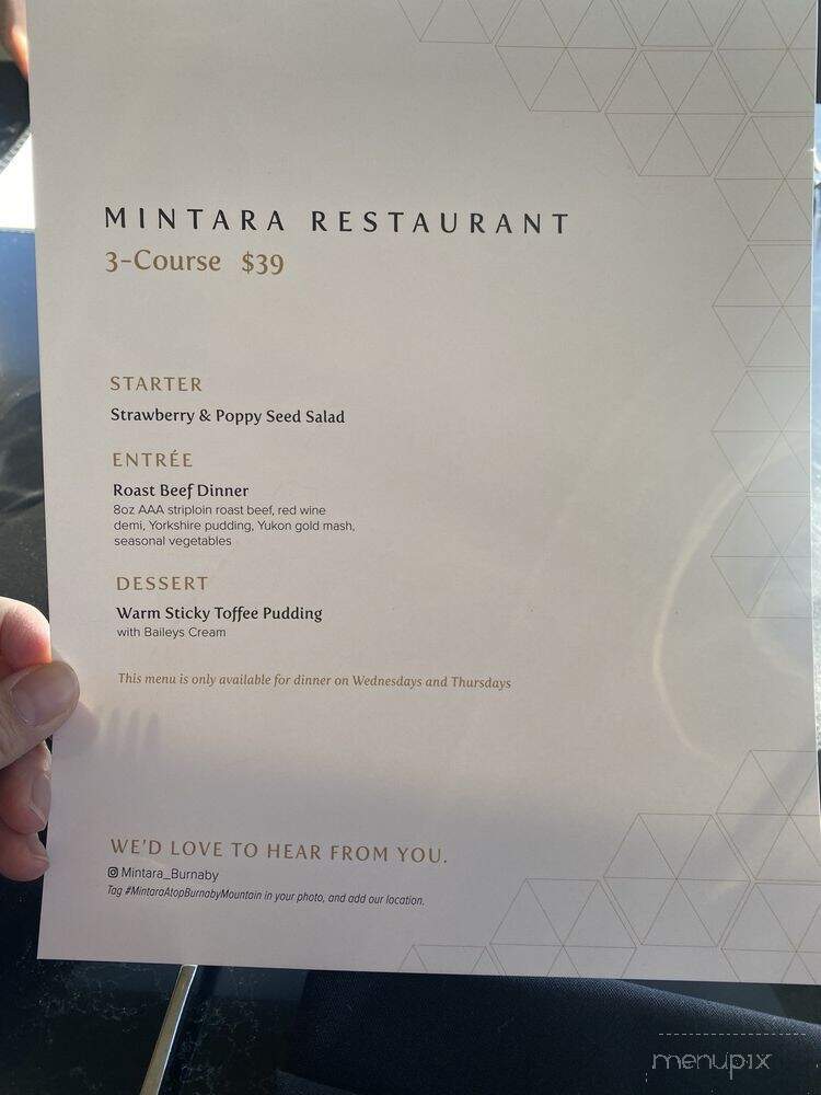 Mintara - Burnaby, BC menu_pic