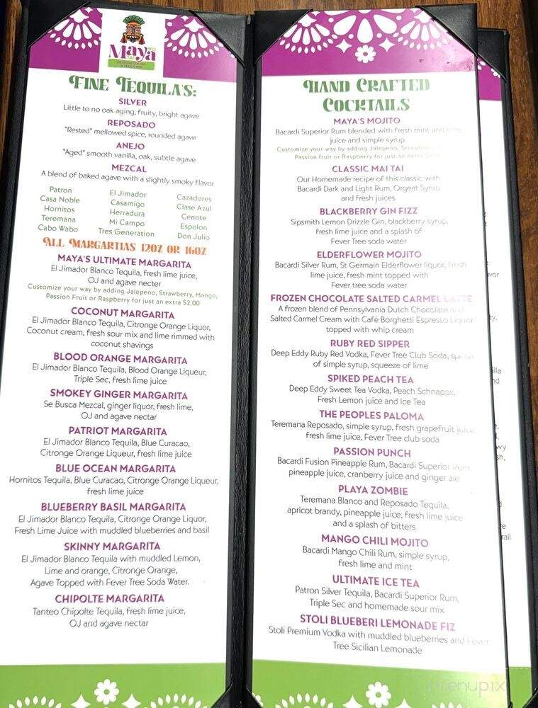 Maya Mexican Cocina & Tekila Bar - Upton, MA menu_pic
