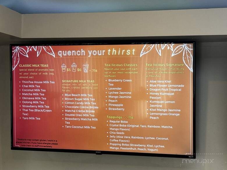 Thirstea Boba & Coffee - Greenwood, IN menu_pic