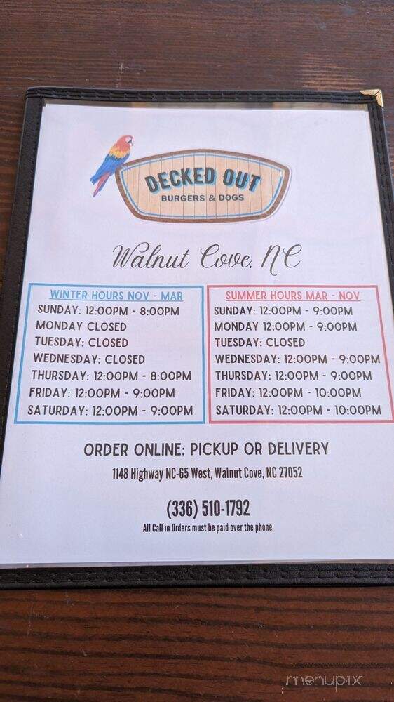 Decked Out Burgers & Dogs - Walnut Cove, NC menu_pic