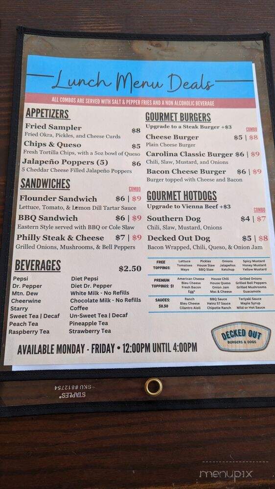 Decked Out Burgers & Dogs - Walnut Cove, NC menu_pic