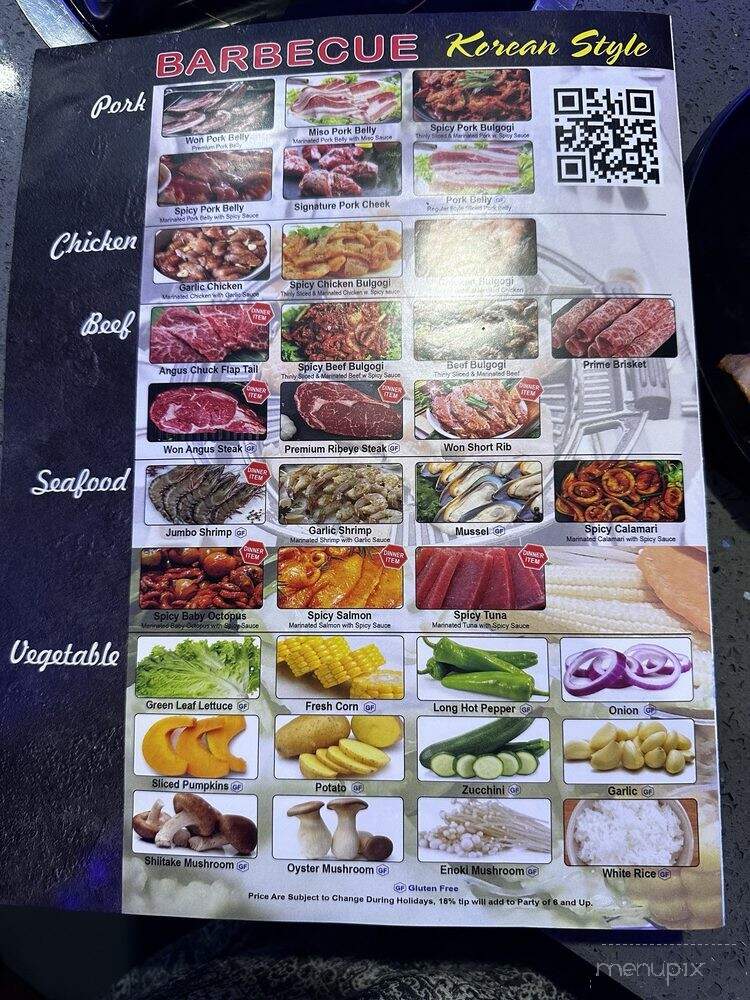 Won Korean BBQ & Hot Pot - Tulsa, OK menu_pic